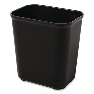Fiberglass Wastebasket, 7 gal, Fiberglass, Black