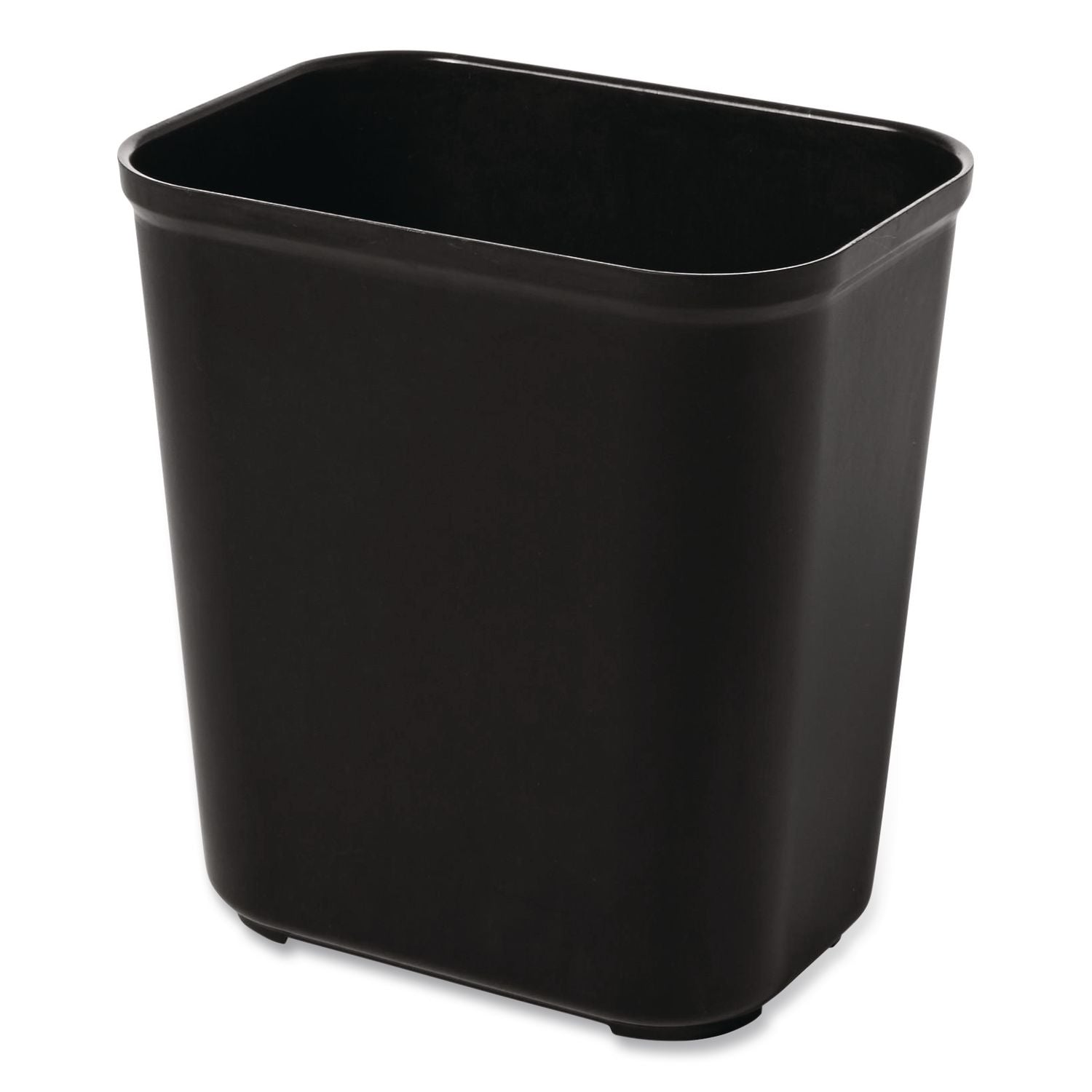 Fiberglass Wastebasket, 7 gal, Fiberglass, Black