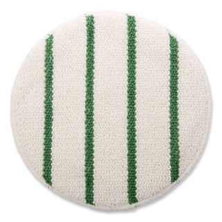 Low Profile Scrub-Strip Carpet Bonnet, 19" Diameter, White/Green