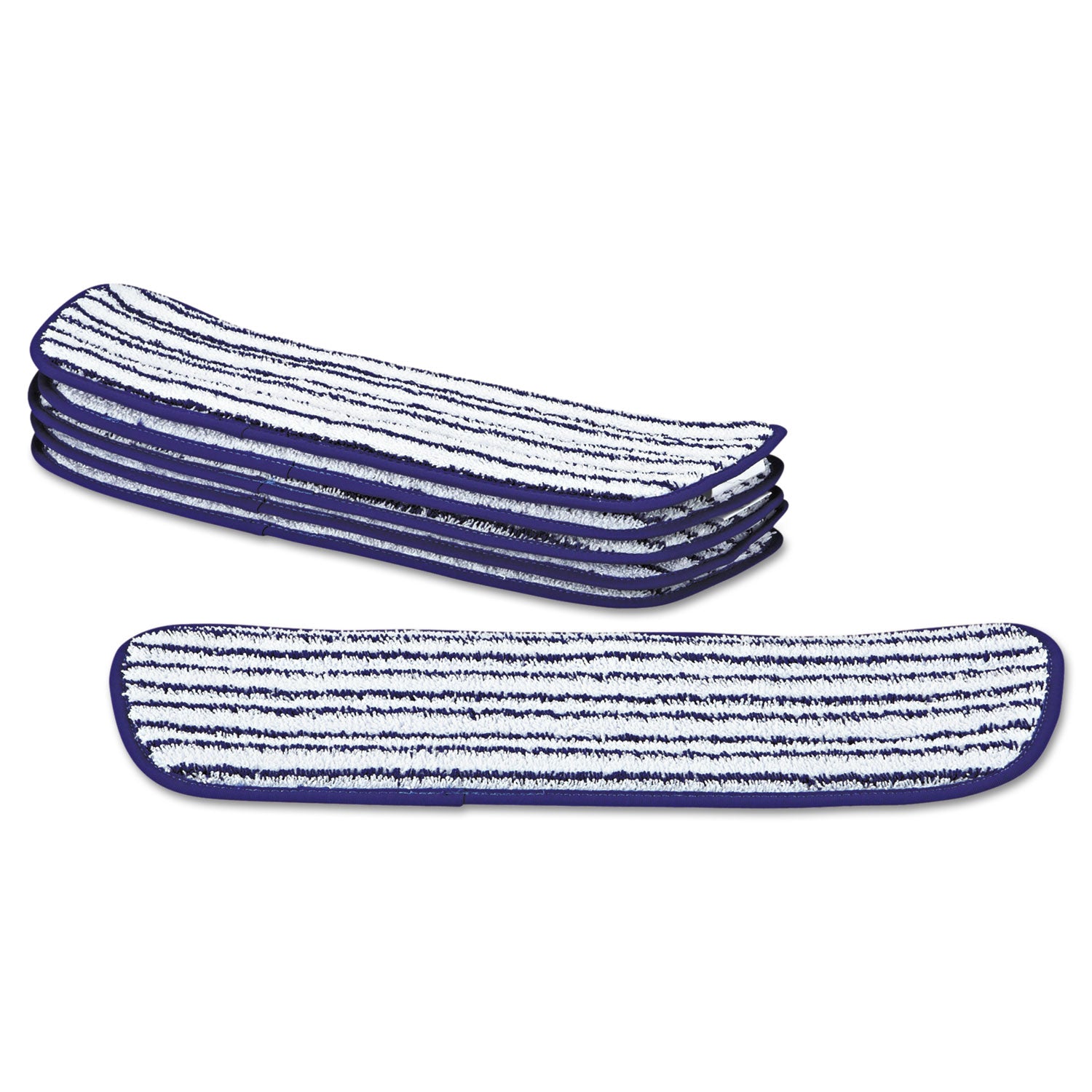 Microfiber Finish Pad, 18 x 5 1/2, Blue/White, 6/Carton