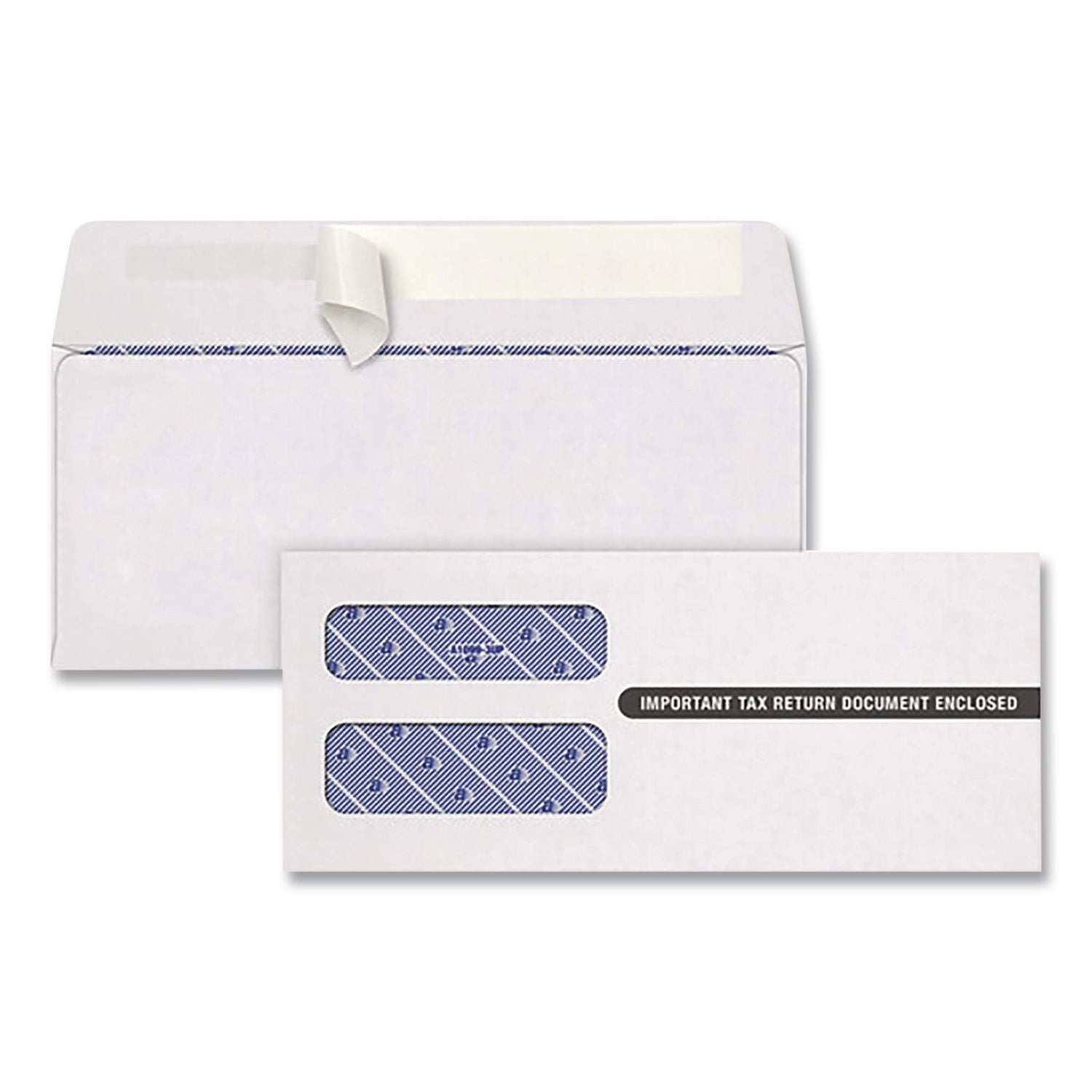1099 Double Window Envelope, Commercial Flap, Self-Adhesive Closure, 3.75 x 8.75, White, 24/Pack