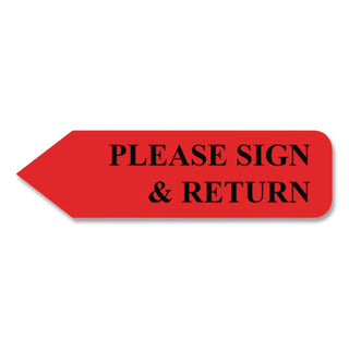 Arrow Message Page Flags in Dispenser, "Please Sign and Return", Red, 120 Flags/Dispenser
