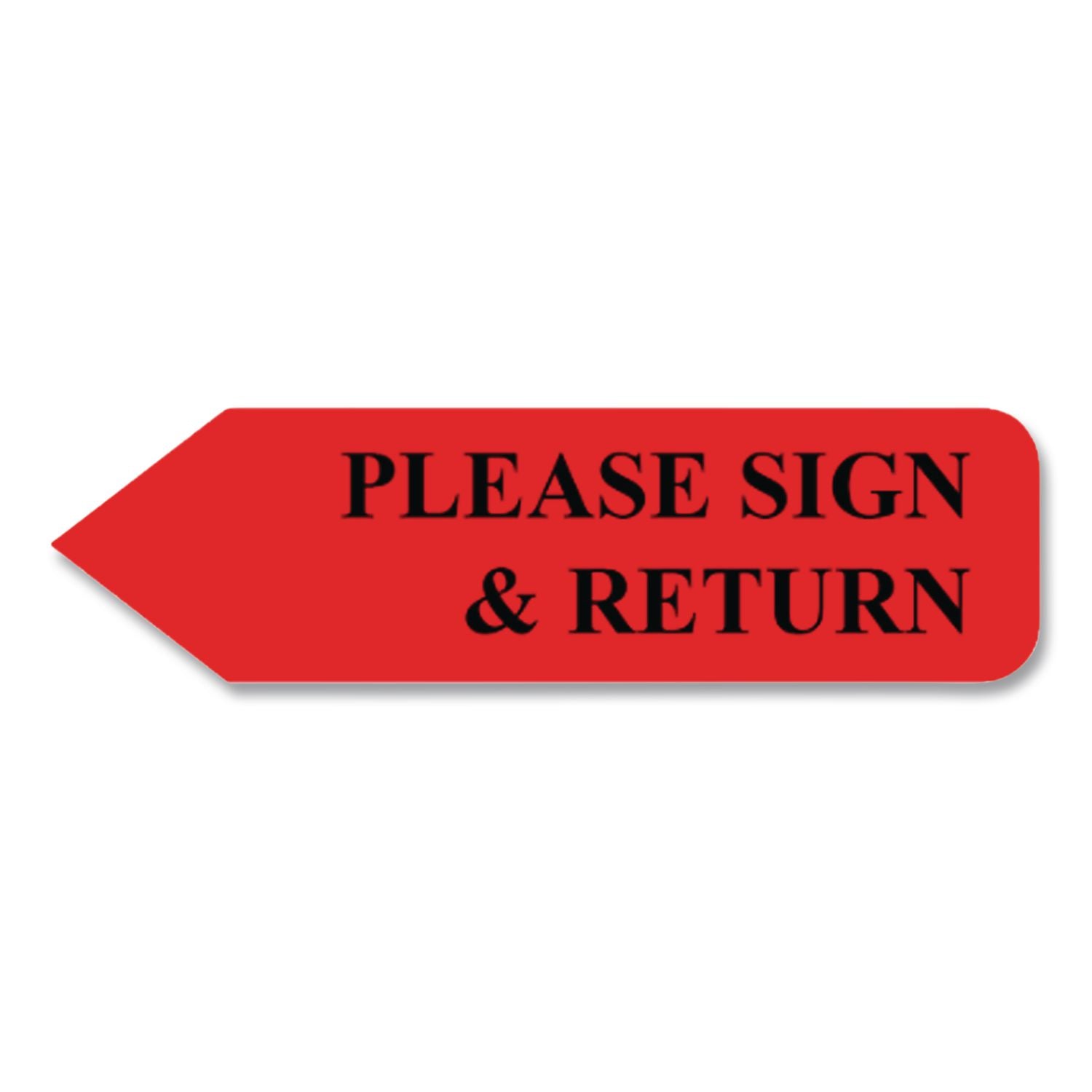 Arrow Message Page Flags in Dispenser, "Please Sign and Return", Red, 120 Flags/Dispenser