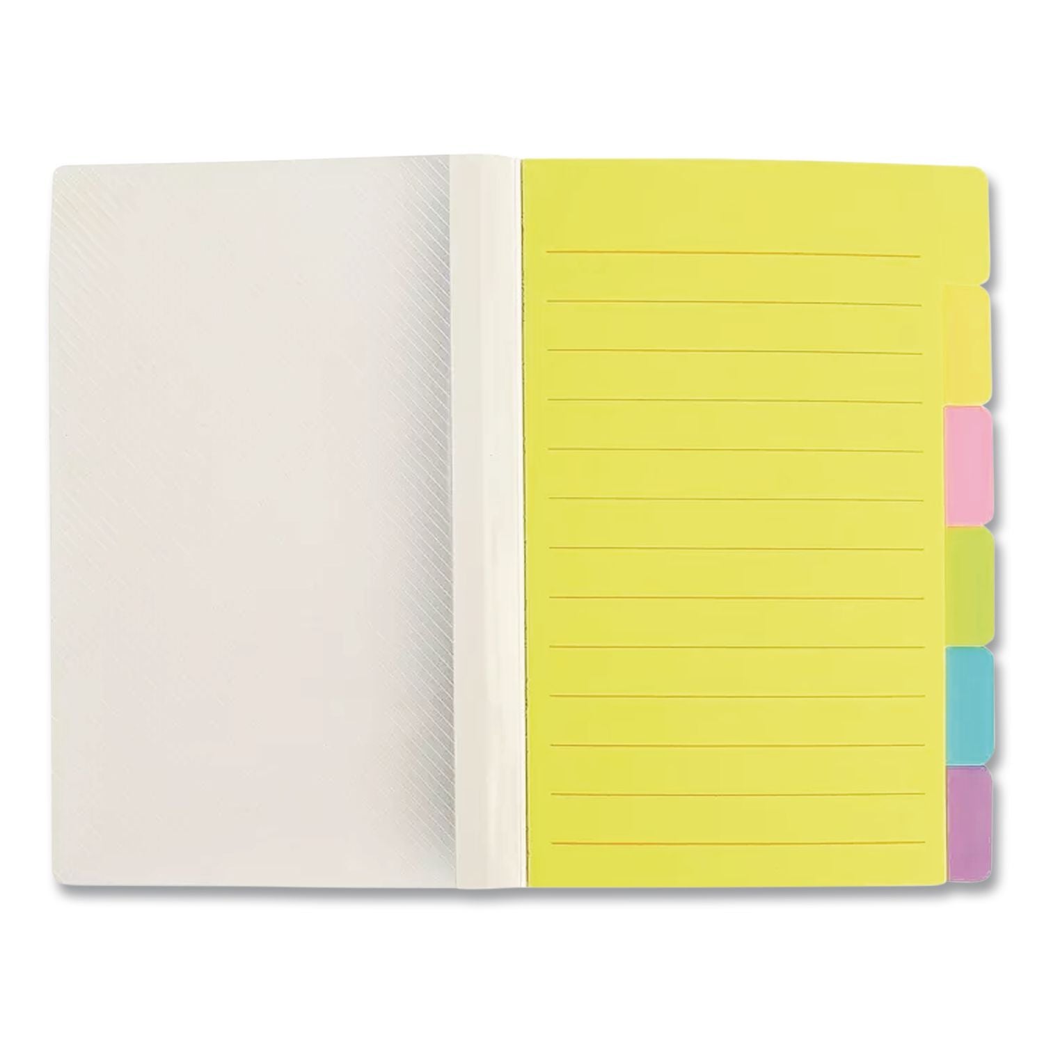Divider Sticky Notes, 6-Tab Sets, Note Ruled, 4" x 6", Assorted Colors, 60 Sheets/Set, 3 Sets/Box