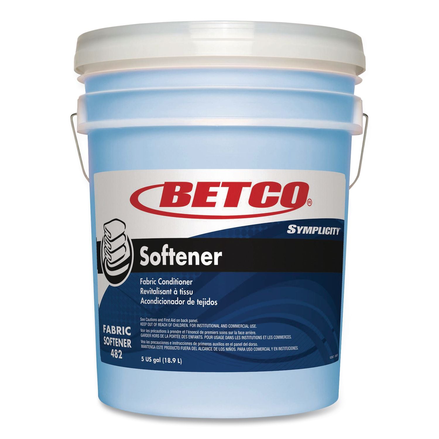 Betco SYMPLICITY Fabric Softener, Fresh Scent, 640 Oz - Ready-To-Use - 640 oz (40 lb) - Fresh Scent - 1 Each - Soft, Spill Resistant - Blue
