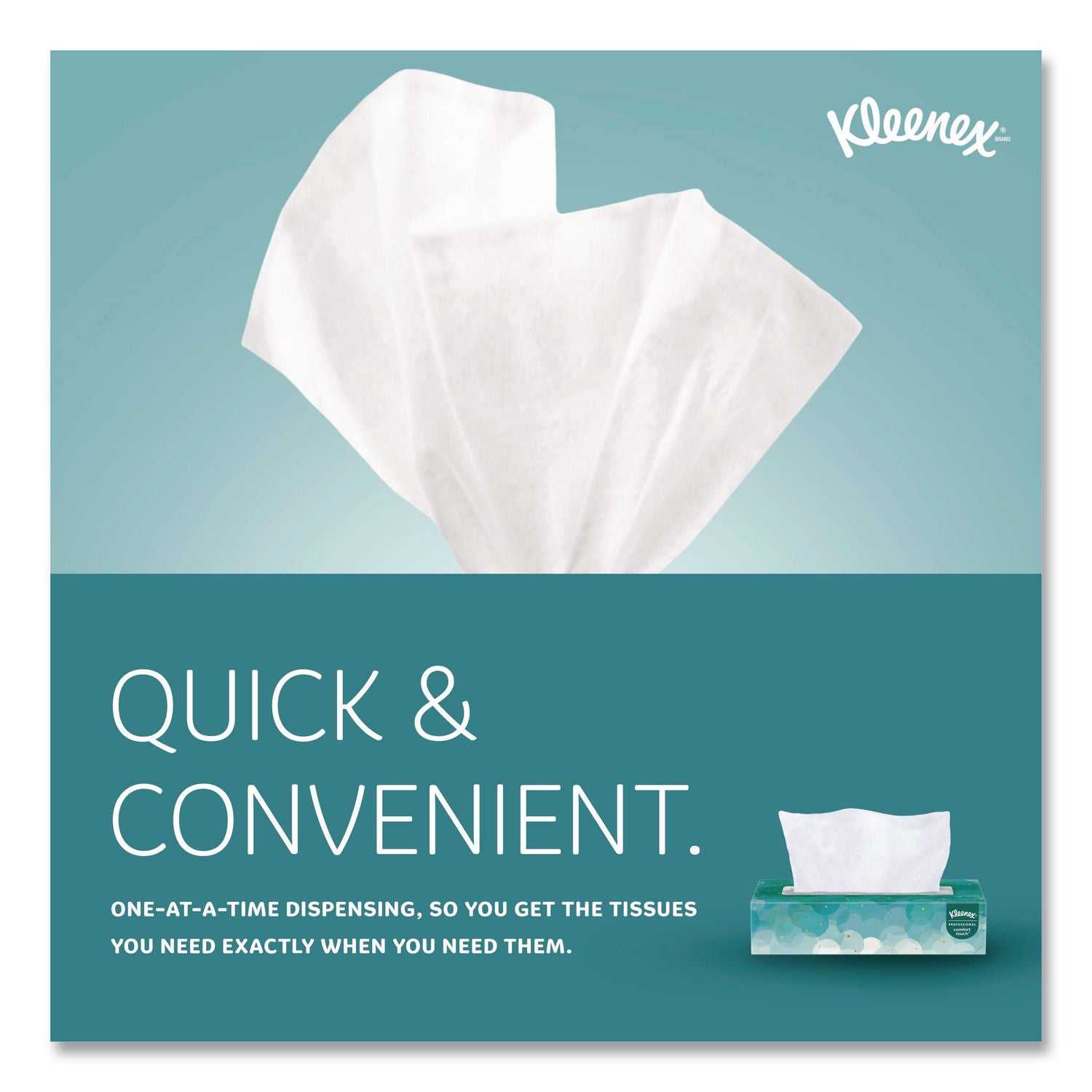 White Facial Tissue for Business, 2-Ply, White, Pop-Up Box, 100 Sheets/Box, 36 Boxes/Carton
