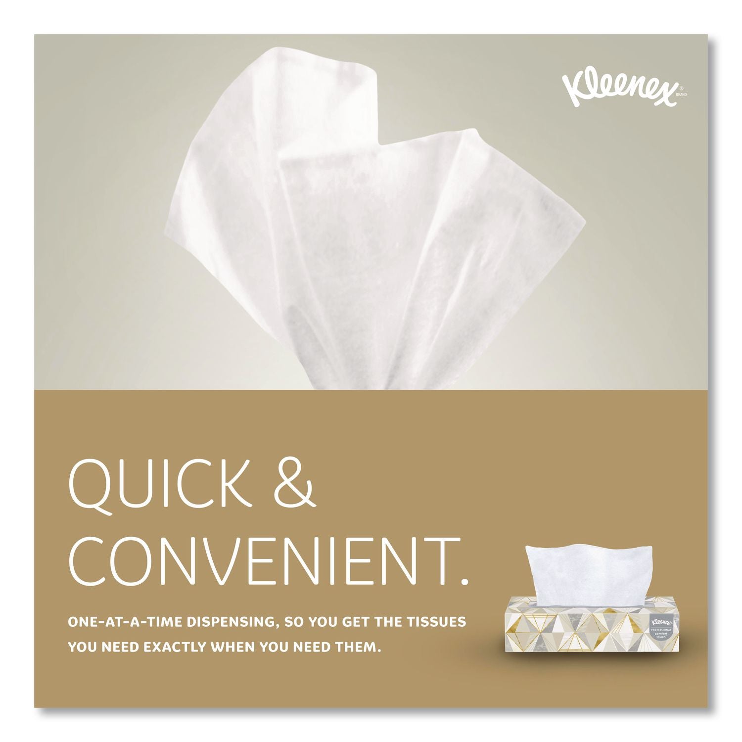 White Facial Tissue, 2-Ply, White, Pop-Up Box, 125 Sheets/Box