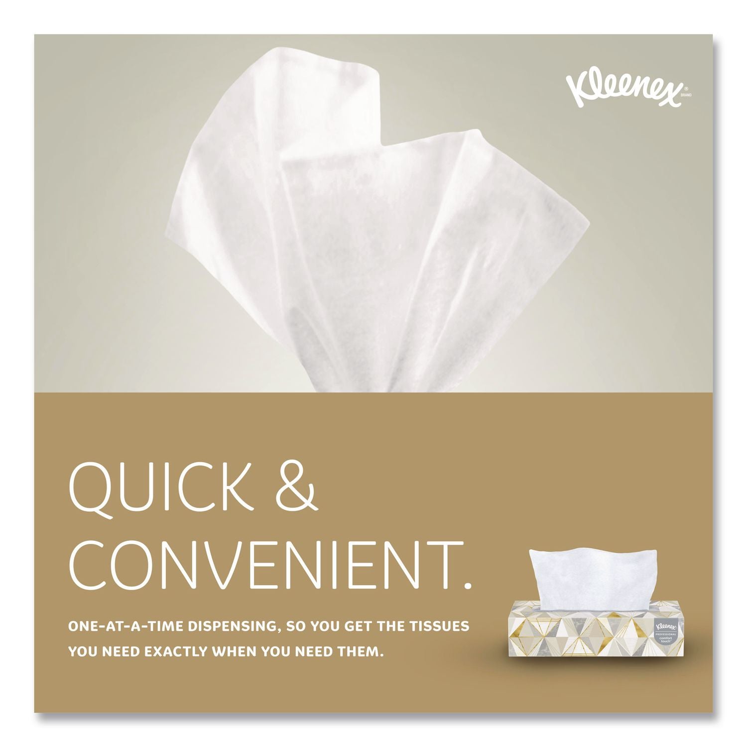 White Facial Tissue for Business, 2-Ply, White, Pop-Up Box, 125 Sheets/Box, 48 Boxes/Carton