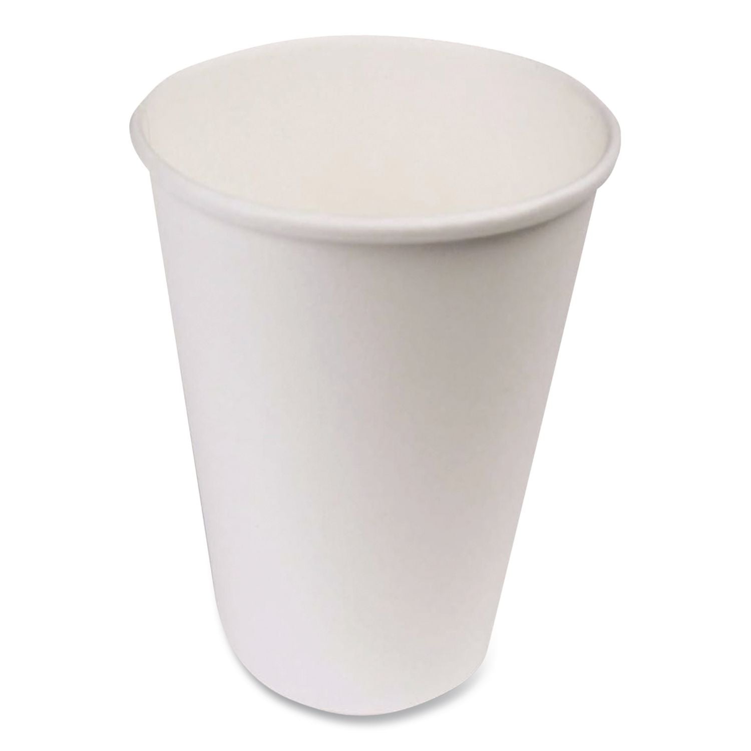 Single-Sided Poly Paper Hot Cups, 16 oz, White, 50 Sleeve, 20 Sleeves/Carton