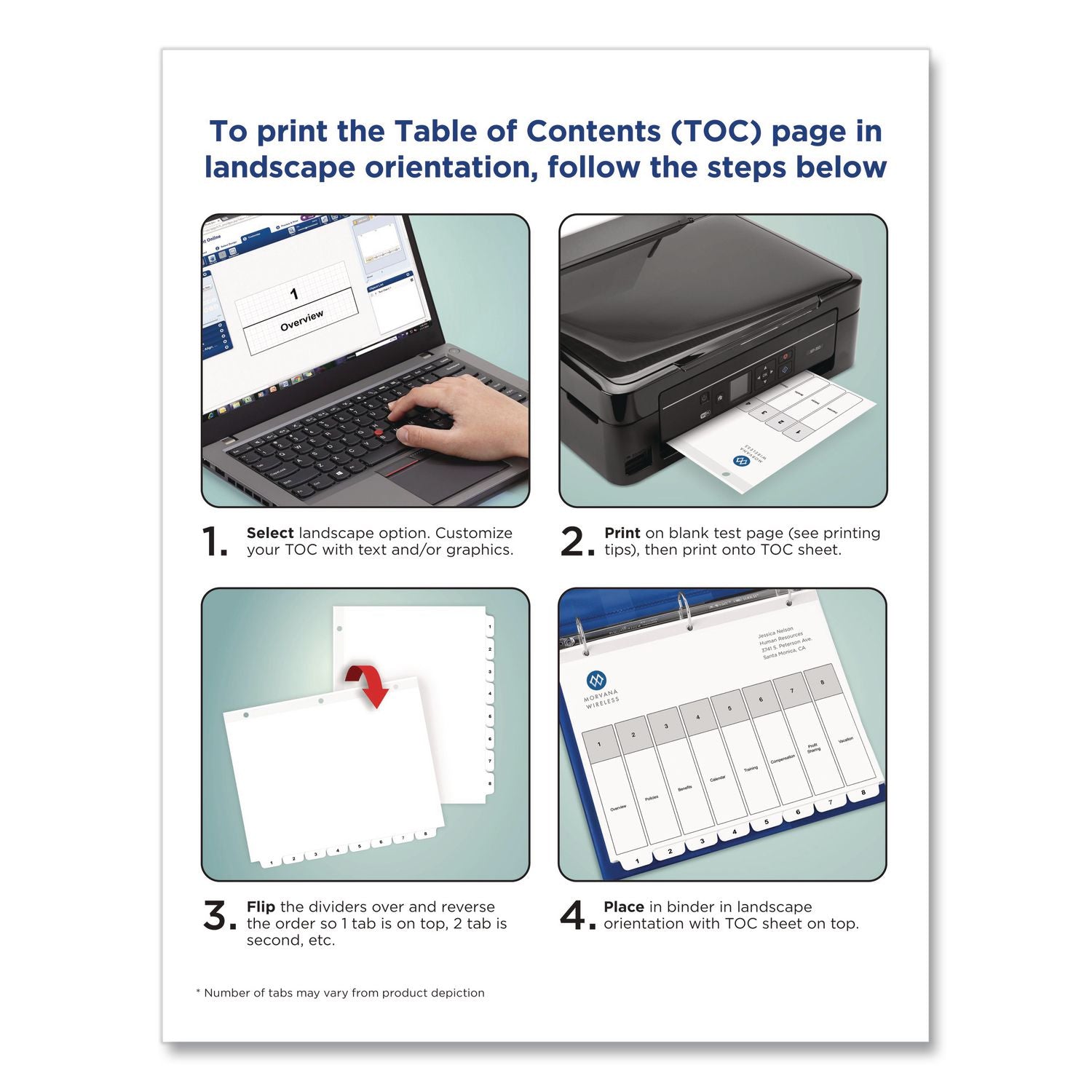 Customizable TOC Ready Index Black and White Dividers, 12-Tab, Jan. to Dec., 11 x 8.5, 1 Set