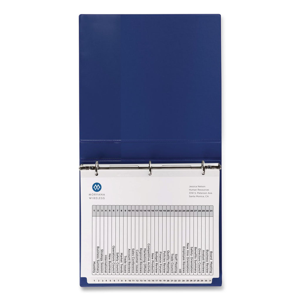Customizable TOC Ready Index Multicolor Tab Dividers, 12-Tab, Jan. to Dec., 11 x 8.5, White, Traditional Color Tabs, 1 Set