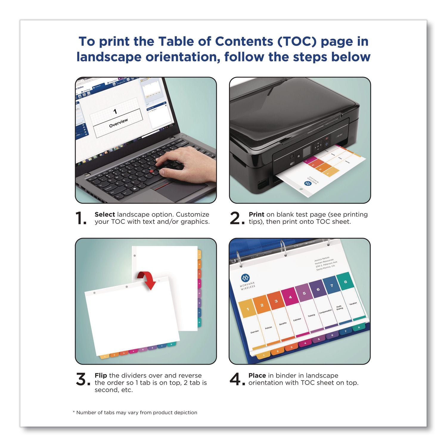 Avery A-Z Customizable Multicolor TOC Dividers - 156 x Divider(s) - A-Z, Table of Contents - 26 Tab(s)/Set - 8.5" Divider Width x 11" Divider Length - 3 Hole Punched - White Paper Divider - Multicolor Paper Tab(s) - 6 / Pack