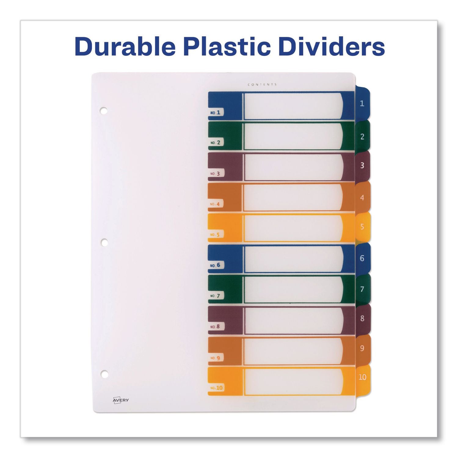 Customizable Table of Contents Ready Index Dividers with Multicolor Tabs, 10-Tab, 1 to 10, 11 x 8.5, Translucent, 1 Set