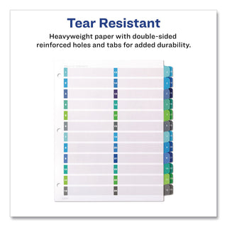 Customizable TOC Ready Index Double Column Multicolor Tab Dividers, 24-Tab, 1 to 24, 11 x 8.5, White, 1 Set