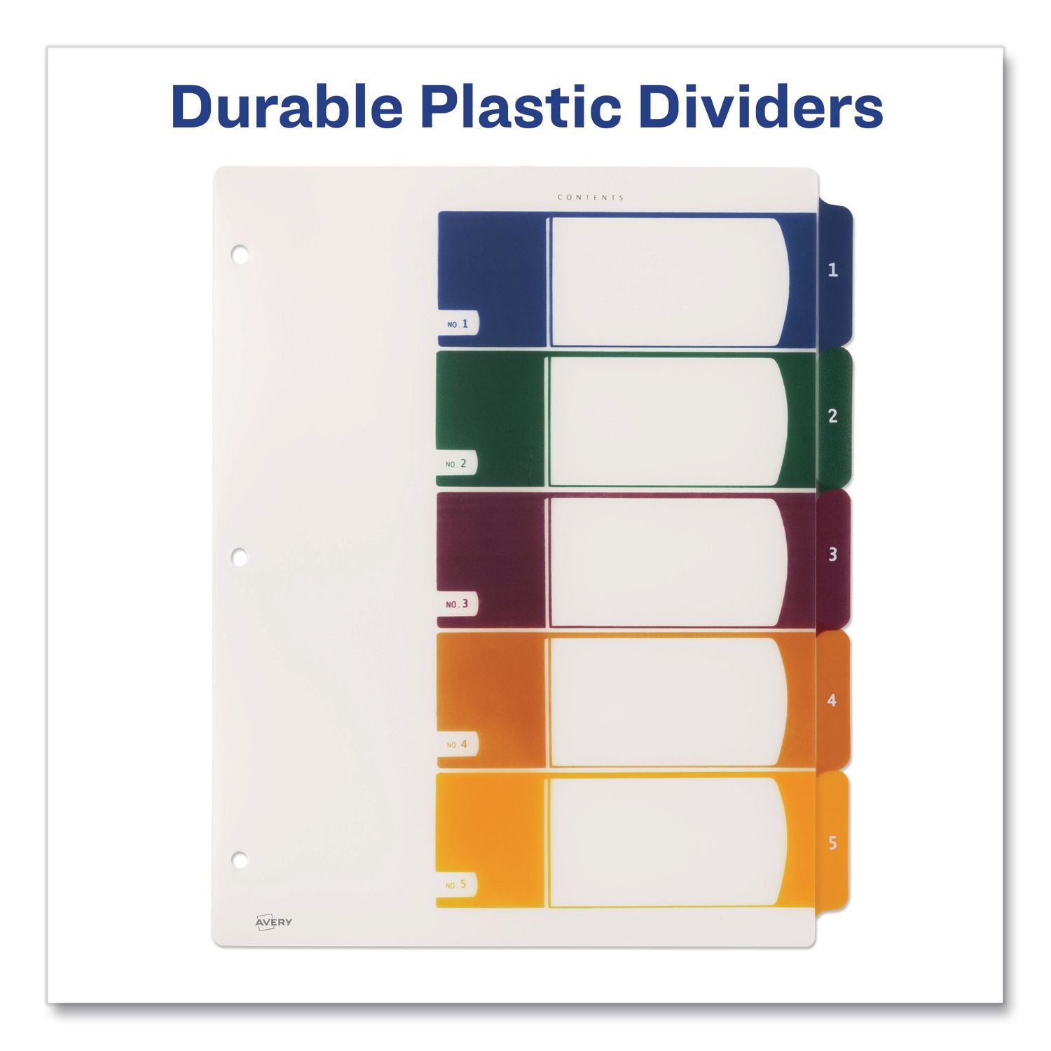Customizable Table of Contents Ready Index Dividers with Multicolor Tabs, 5-Tab, 1 to 5, 11 x 8.5, Translucent, 1 Set