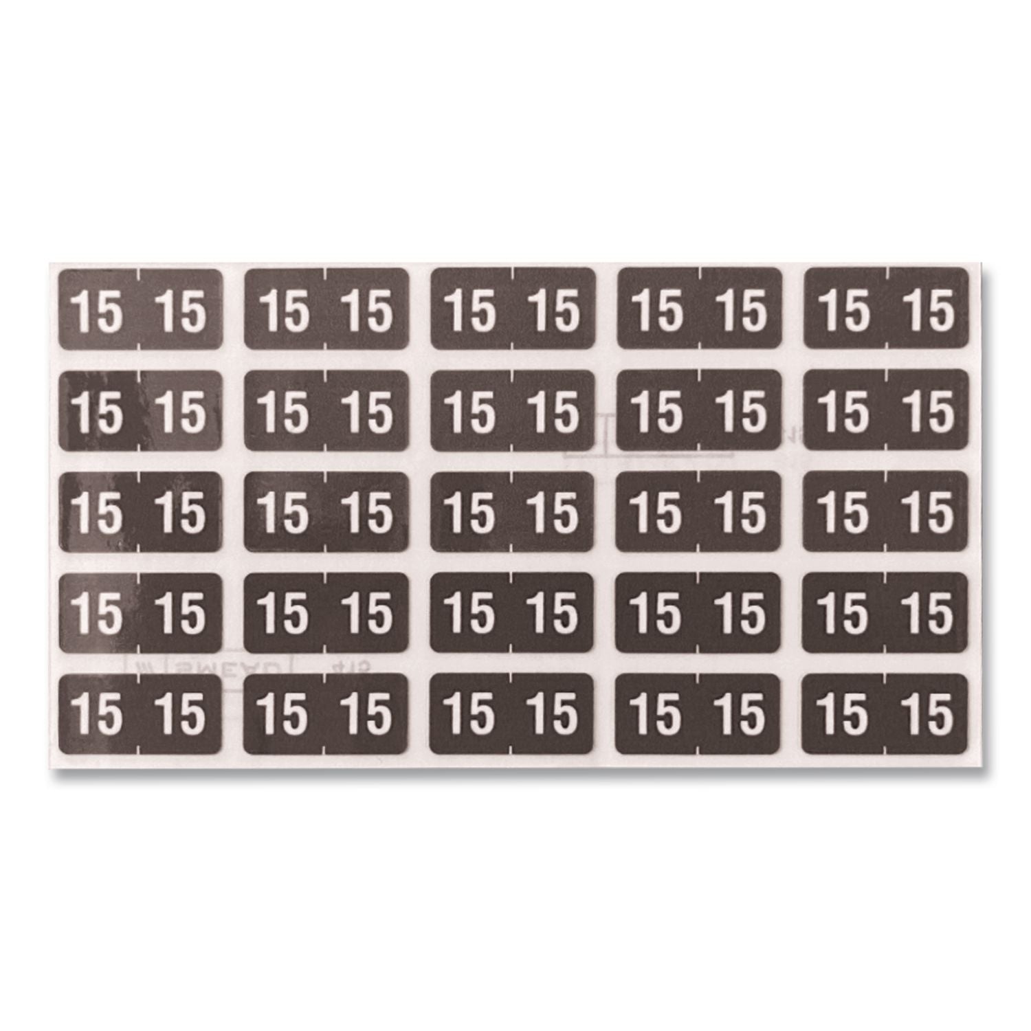 Yearly End Tab File Folder Labels, 15, 0.75 x 1.5, Black, 500/Roll