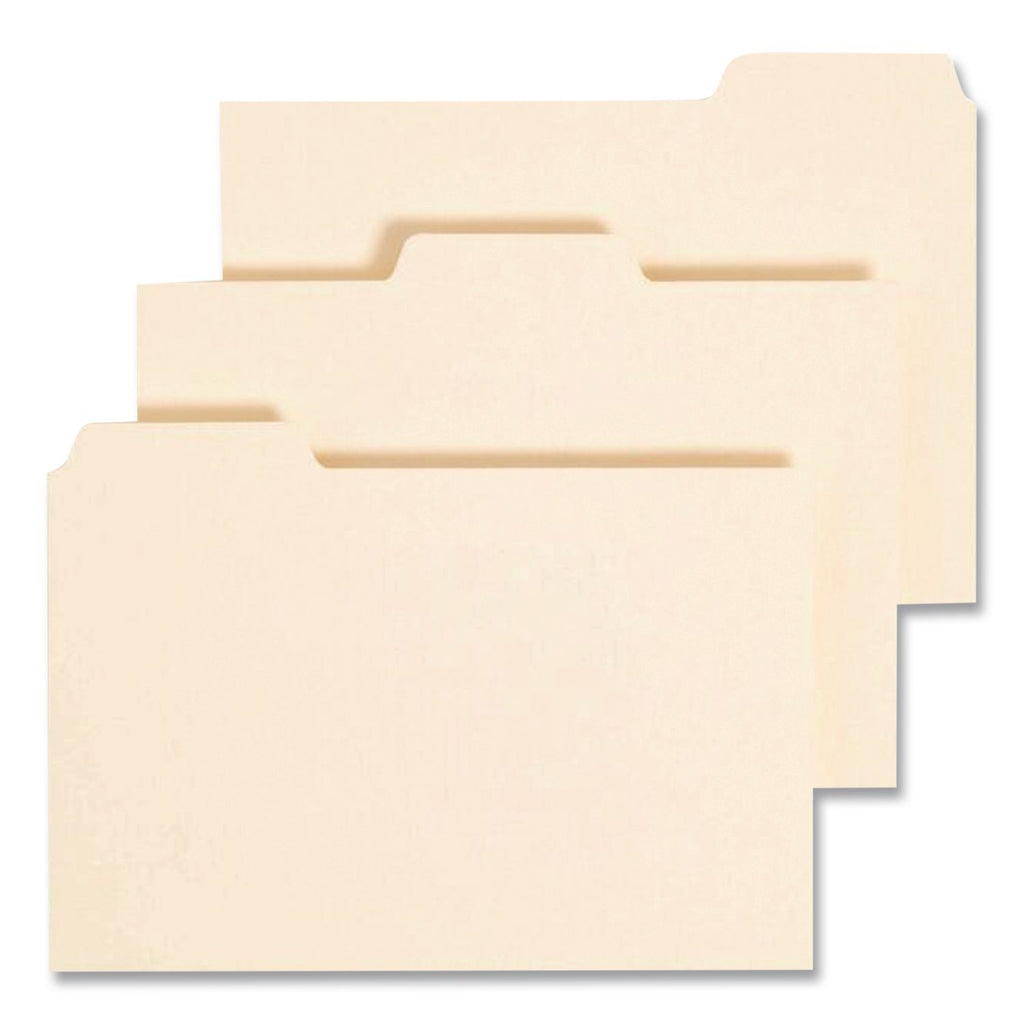 Recycled Blank Top Tab File Guides, 1/3-Cut Top Tab, Blank, 8.5 x 11, Manila, 100/Box