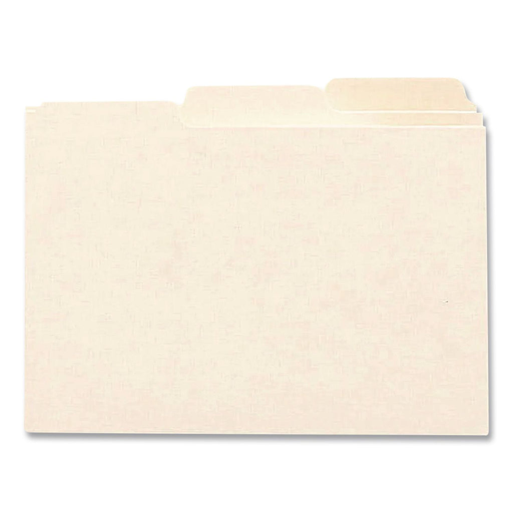 Recycled Blank Top Tab File Guides, 1/3-Cut Top Tab, Blank, 8.5 x 11, Manila, 100/Box