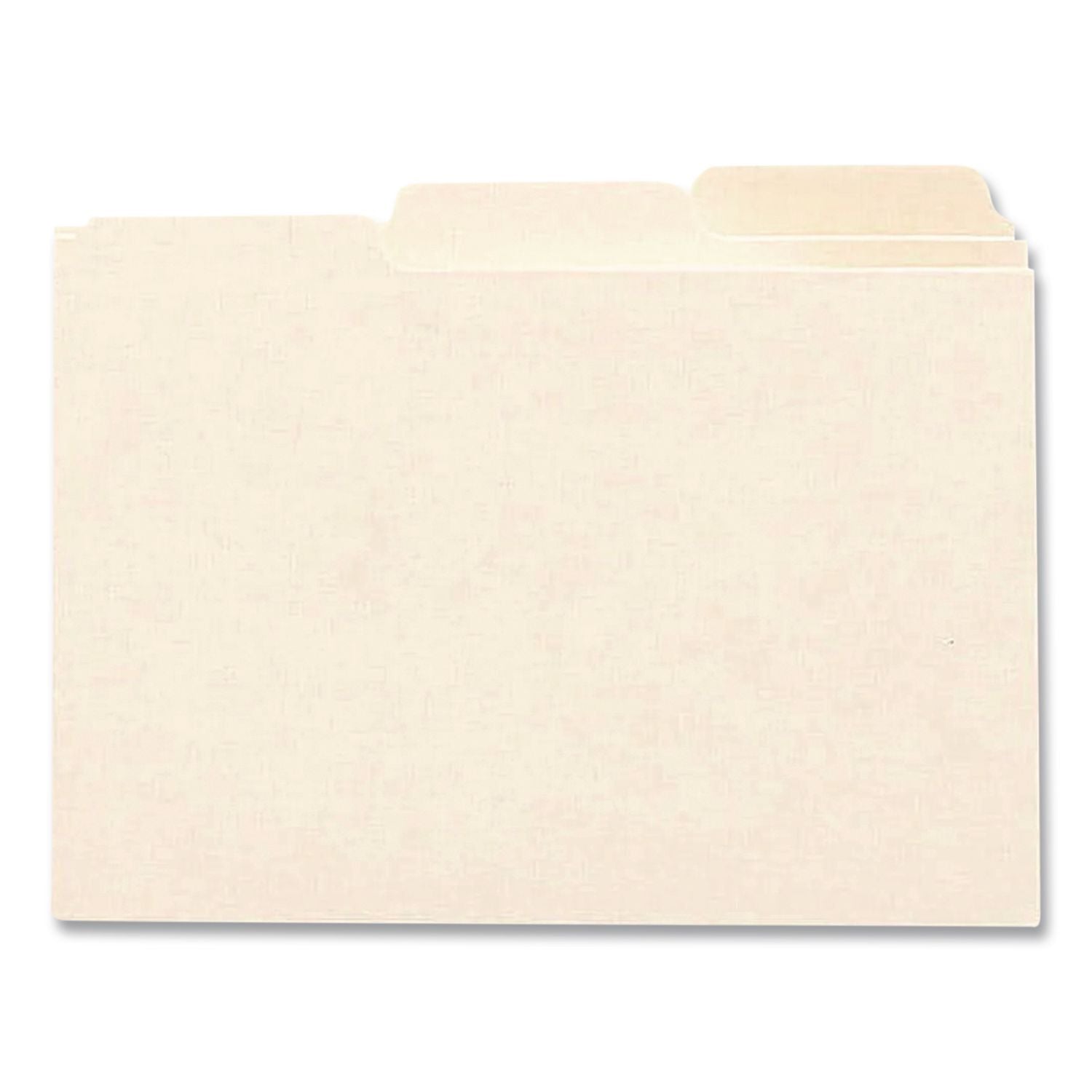 Recycled Blank Top Tab File Guides, 1/3-Cut Top Tab, Blank, 8.5 x 11, Manila, 100/Box
