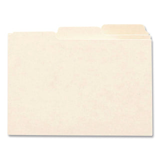 Recycled Blank Top Tab File Guides, 1/3-Cut Top Tab, Blank, 8.5 x 11, Manila, 100/Box