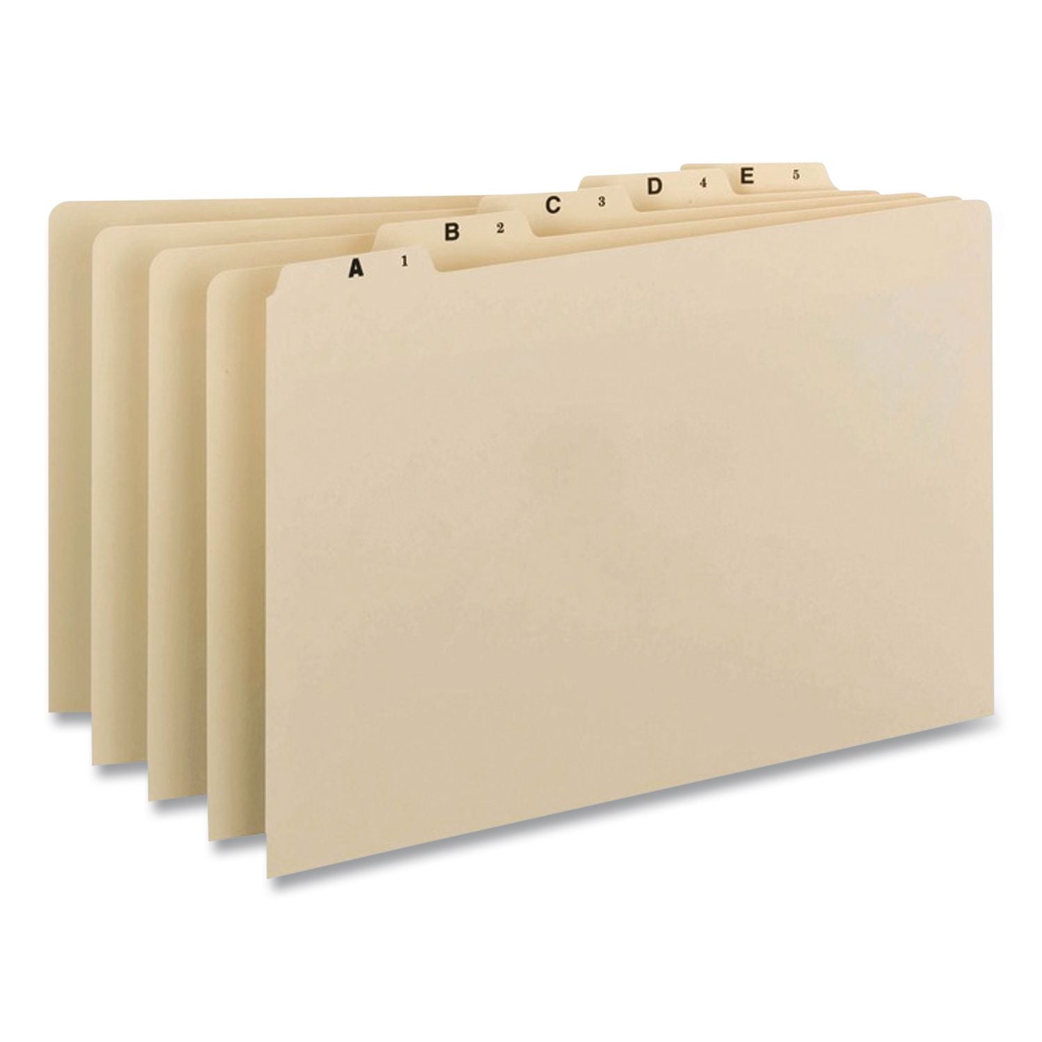 Alphabetic Top Tab Indexed File Guide Set, 1/5-Cut Top Tab, A to Z, 8.5 x 11, Manila, 25/Set
