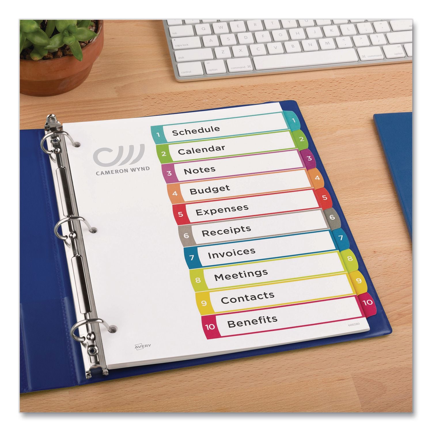 Customizable TOC Ready Index Multicolor Tab Dividers, 10-Tab, 1 to 10, 11 x 8.5, White, Contemporary Color Tabs, 1 Set