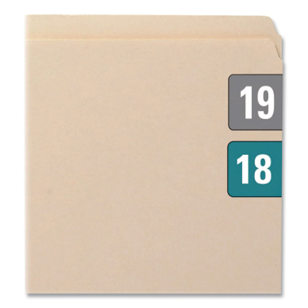Yearly End Tab File Folder Labels, 18, 0.75 x 1.5, Teal, 500/Roll