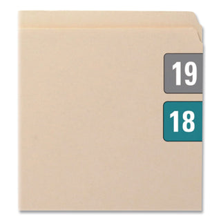 Yearly End Tab File Folder Labels, 18, 0.75 x 1.5, Teal, 500/Roll