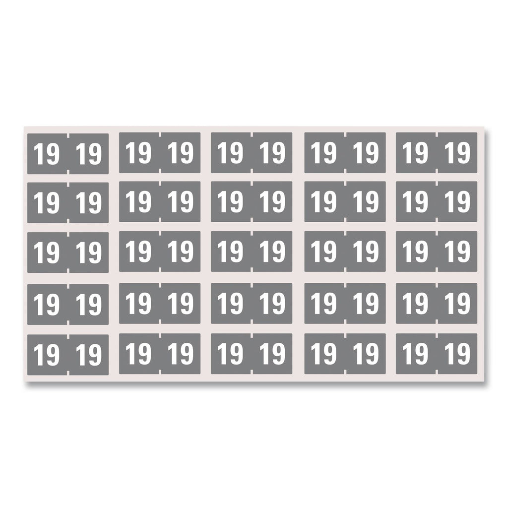 Yearly End Tab File Folder Labels, 19, 0.75 x 1.5, Gray, 500/Roll