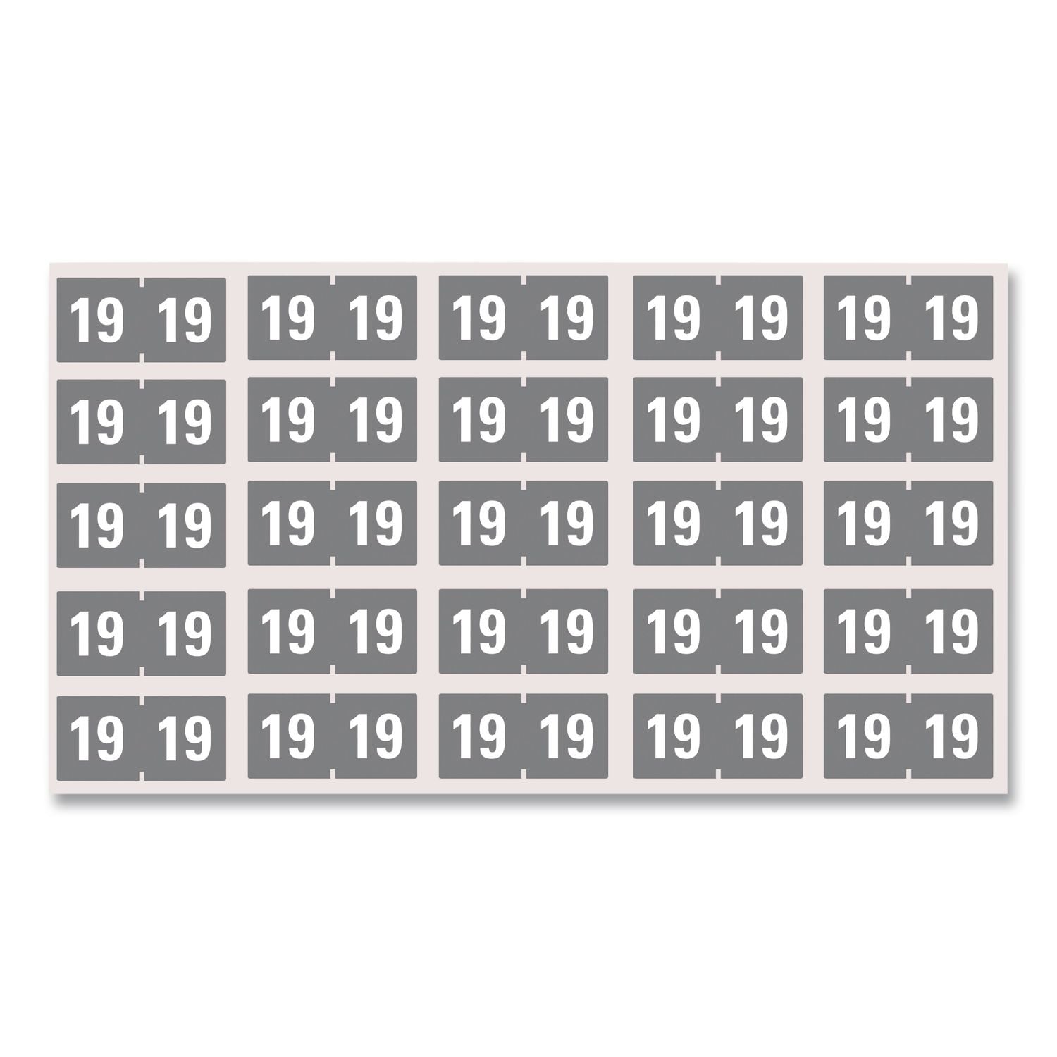 Yearly End Tab File Folder Labels, 19, 0.75 x 1.5, Gray, 500/Roll