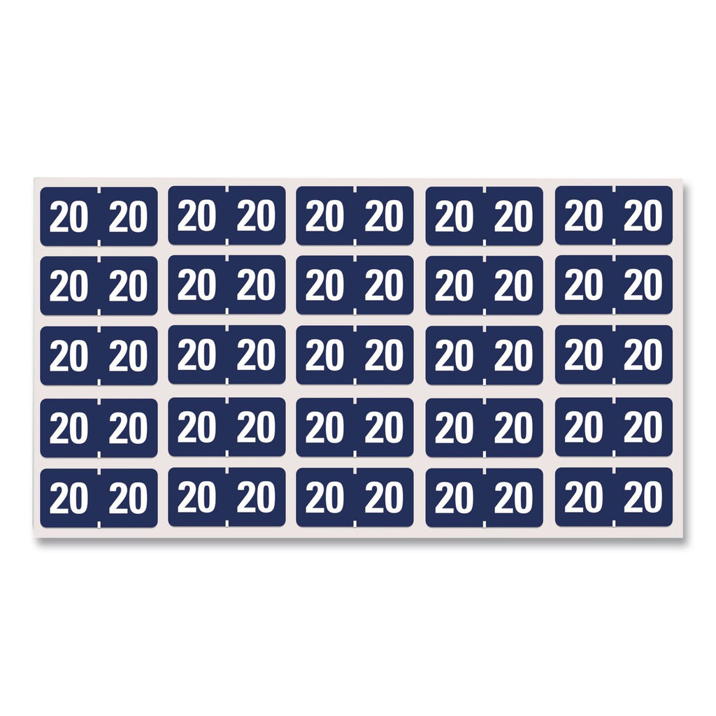 Yearly End Tab File Folder Labels, 20, 0.75 x 1.5, Dark Blue, 500/Roll
