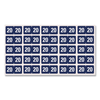 Yearly End Tab File Folder Labels, 20, 0.75 x 1.5, Dark Blue, 500/Roll