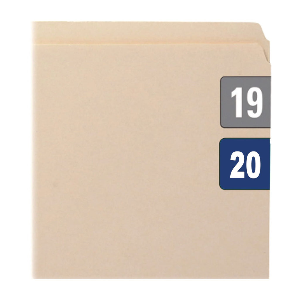 Yearly End Tab File Folder Labels, 20, 0.75 x 1.5, Dark Blue, 500/Roll