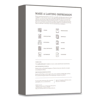 100% Cotton Business Paper, 95 Bright, 32 lb Bond Weight, 8.5 x 11, White, 250/Pack