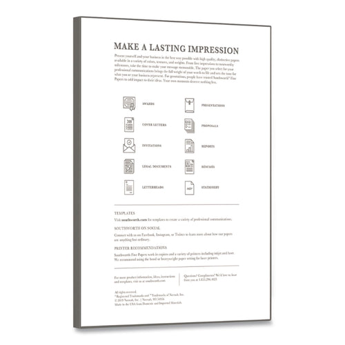 100% Cotton Resume Paper, 24 lb Bond Weight, 8.5 x 11, Ivory, 100/Pack