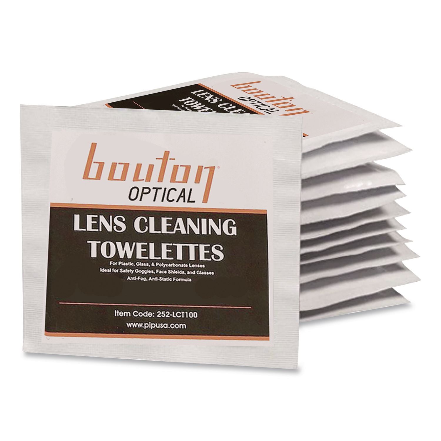 Optical Lens Cleaning Towelettes, Individually Wrapped in Dispenser Box, 100/Box