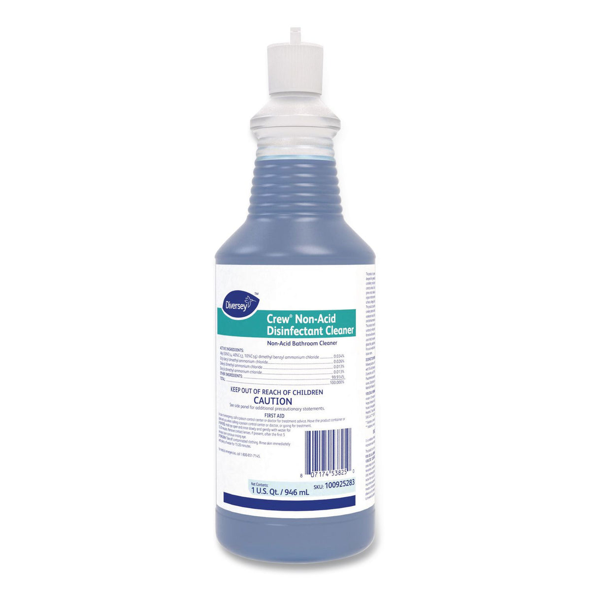 Crew Neutral Non-Acid Bowl and Bathroom Disinfectant, 32 oz Squeeze Bottle, 12/Carton