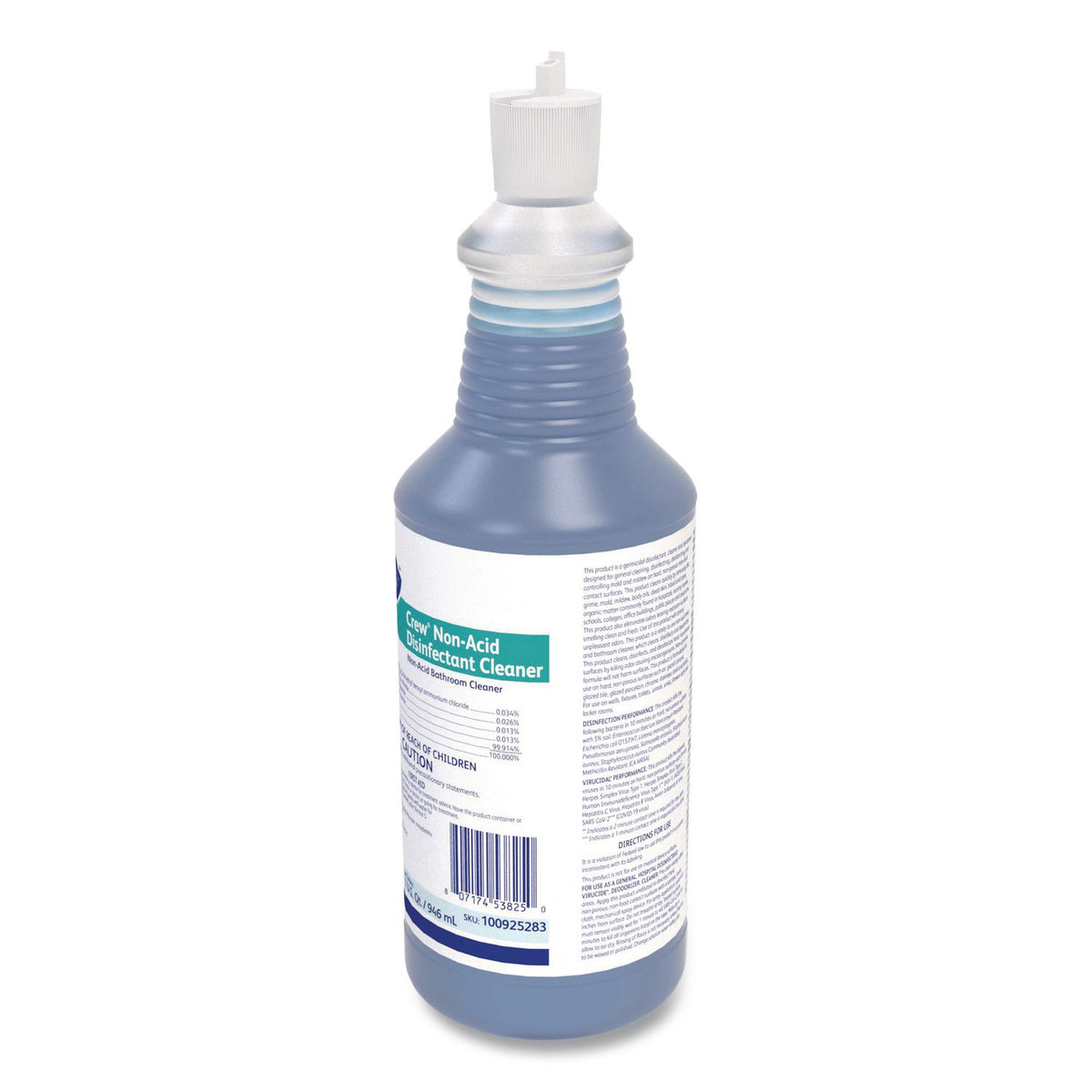 Crew Neutral Non-Acid Bowl and Bathroom Disinfectant, 32 oz Squeeze Bottle, 12/Carton