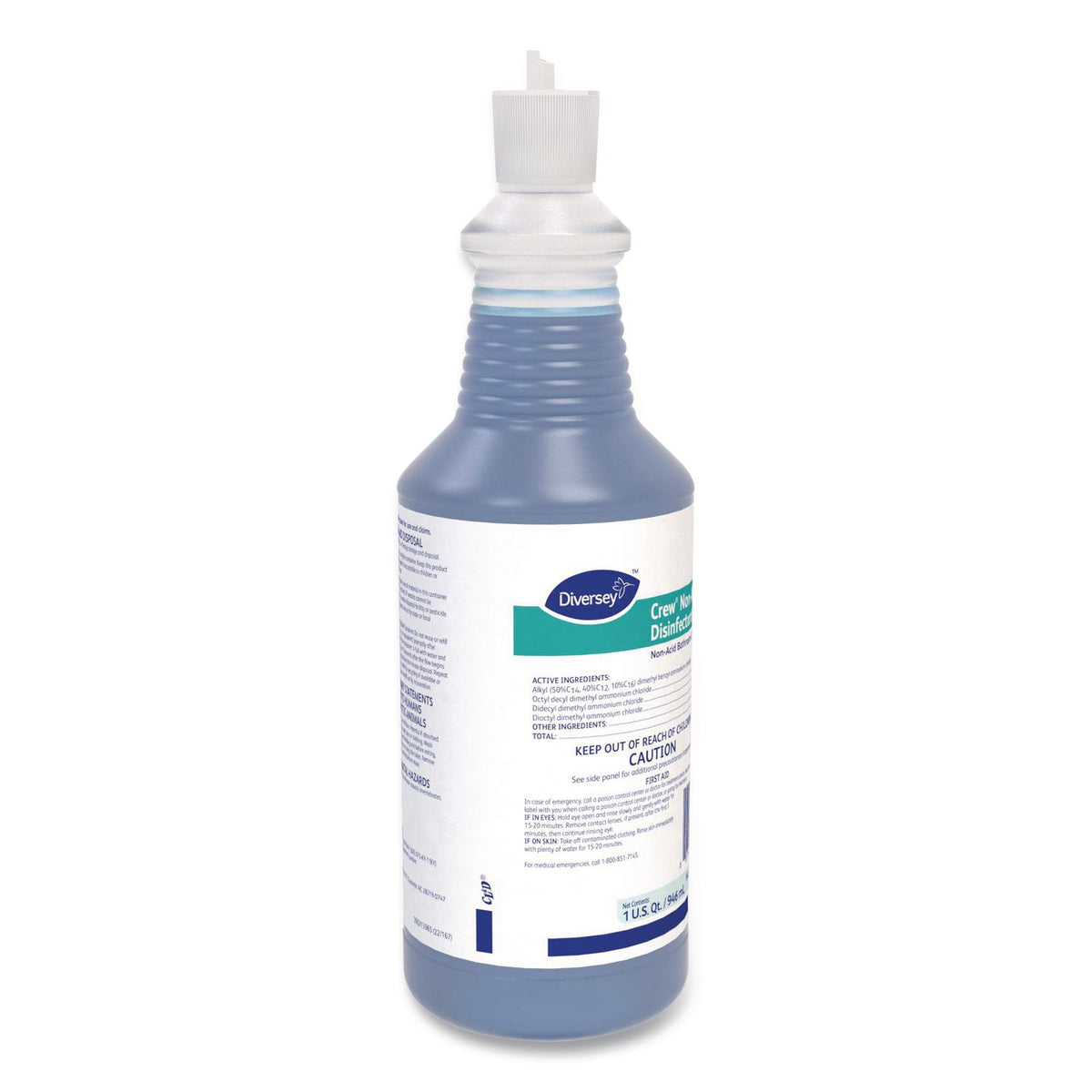 Crew Neutral Non-Acid Bowl and Bathroom Disinfectant, 32 oz Squeeze Bottle, 12/Carton