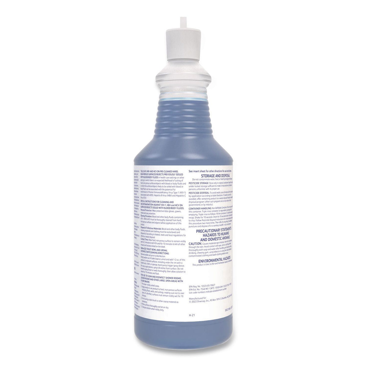 Crew Neutral Non-Acid Bowl and Bathroom Disinfectant, 32 oz Squeeze Bottle, 12/Carton