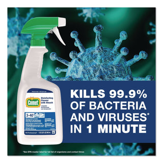 Disinfecting Cleaner with Bleach, 32 oz, Plastic Spray Bottle, Fresh Scent, 8/Carton