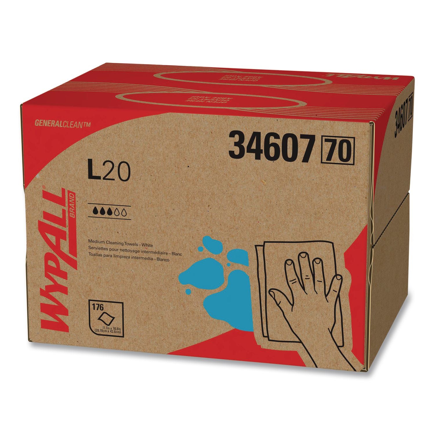 L20 Towels, BRAG Box, Multi-Ply, 12.5 x 16.8, Unscented, White, 176/Box