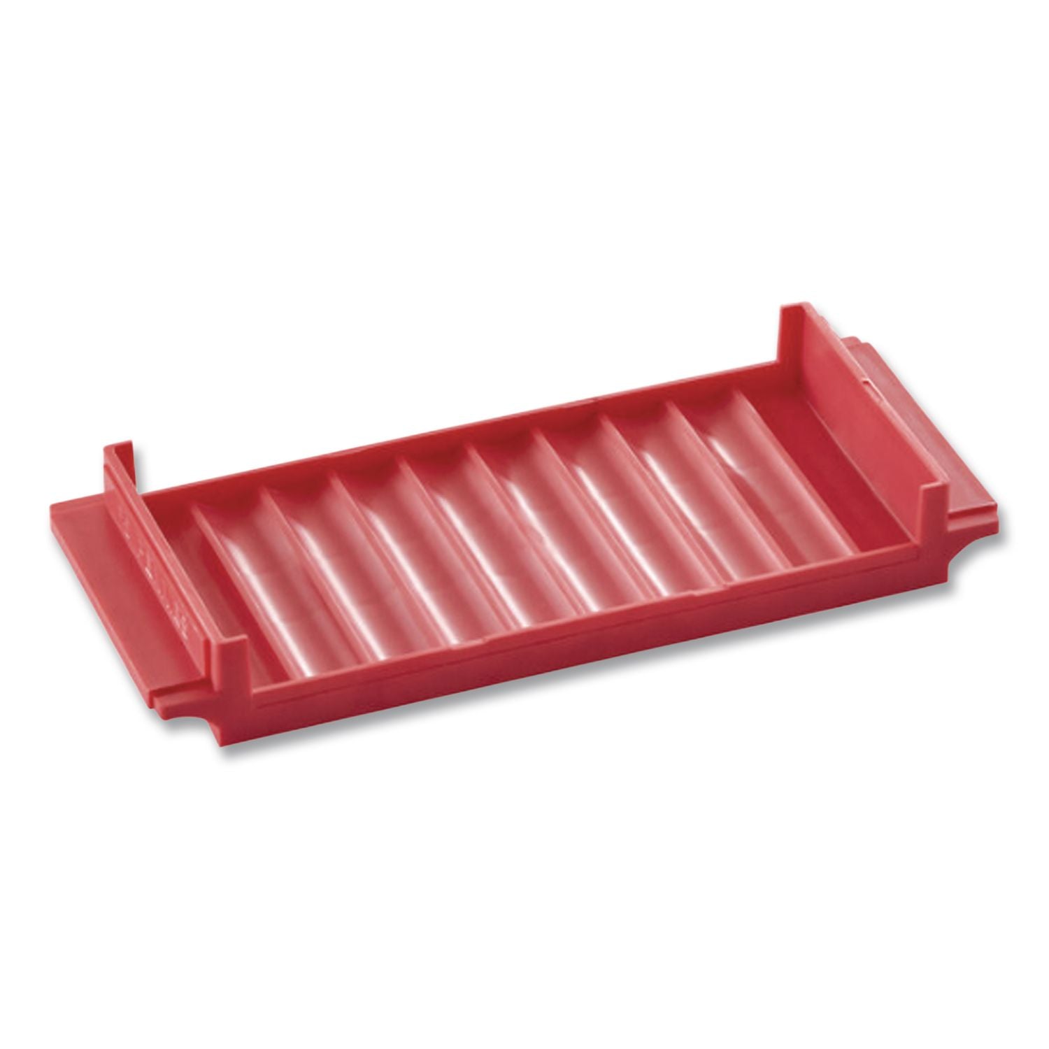 Stackable Plastic Coin Tray, Pennies, 10 Compartments, Denomination and Capacity Etched On Side, Stackable, 10 x 5, Red