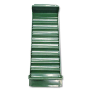 Stackable Plastic Coin Tray, Dimes, 10 Compartments, Denomination and Capacity Etched On Side, Green