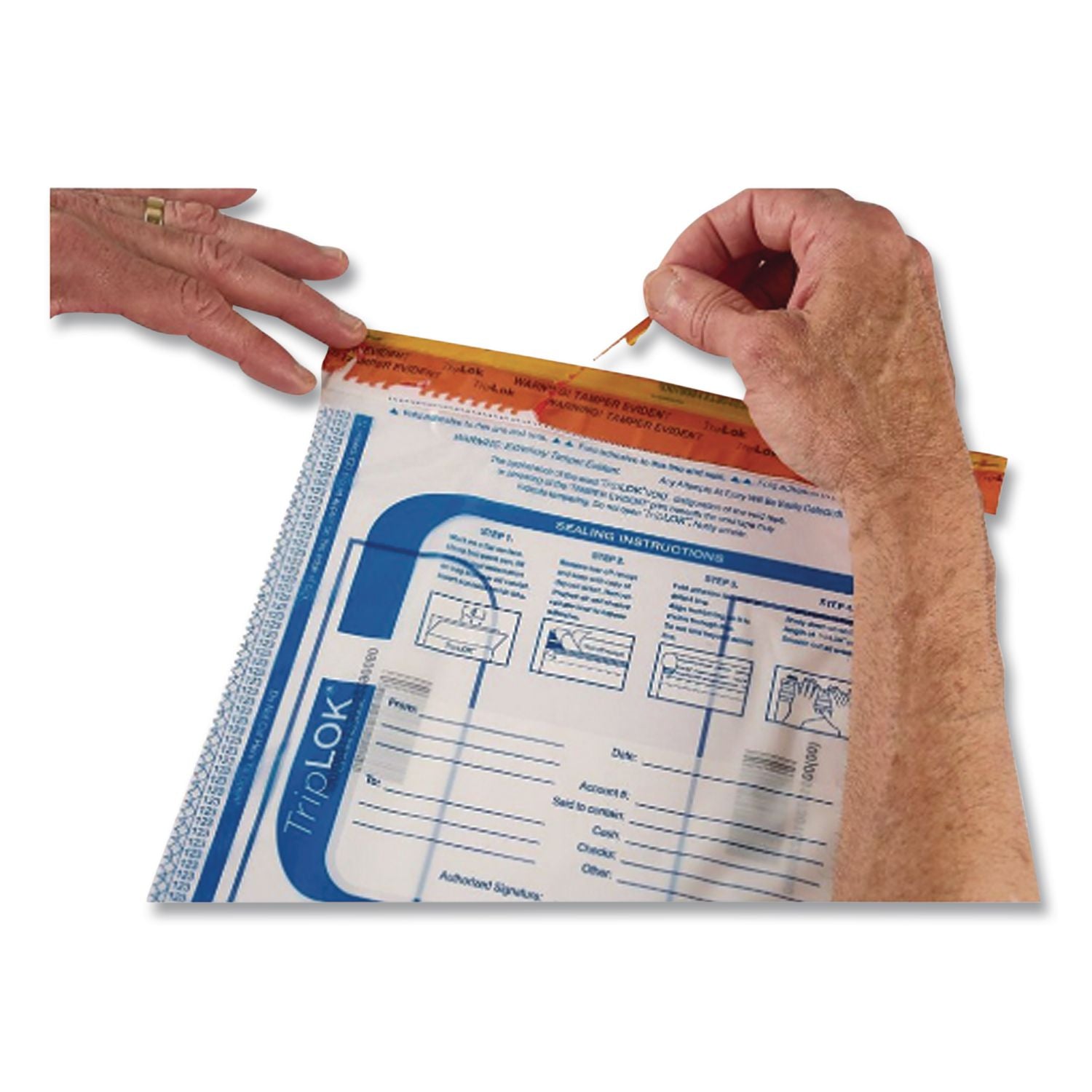 TripLOK Series A Tamper-Evident Bags, 9 x 12, Clear, 100/Pack