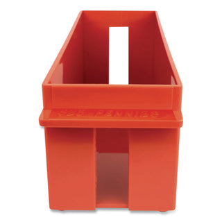 Extra-Capacity Coin Tray, Pennies, 1 Compartment, Denomination and Capacity Etched On Side, Stackable, Plastic, Red