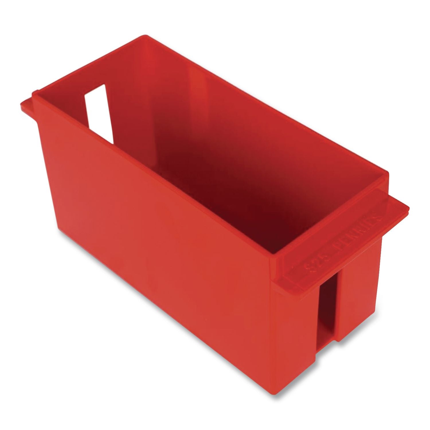 Extra-Capacity Coin Tray, Pennies, 1 Compartment, Denomination and Capacity Etched On Side, Stackable, Plastic, Red