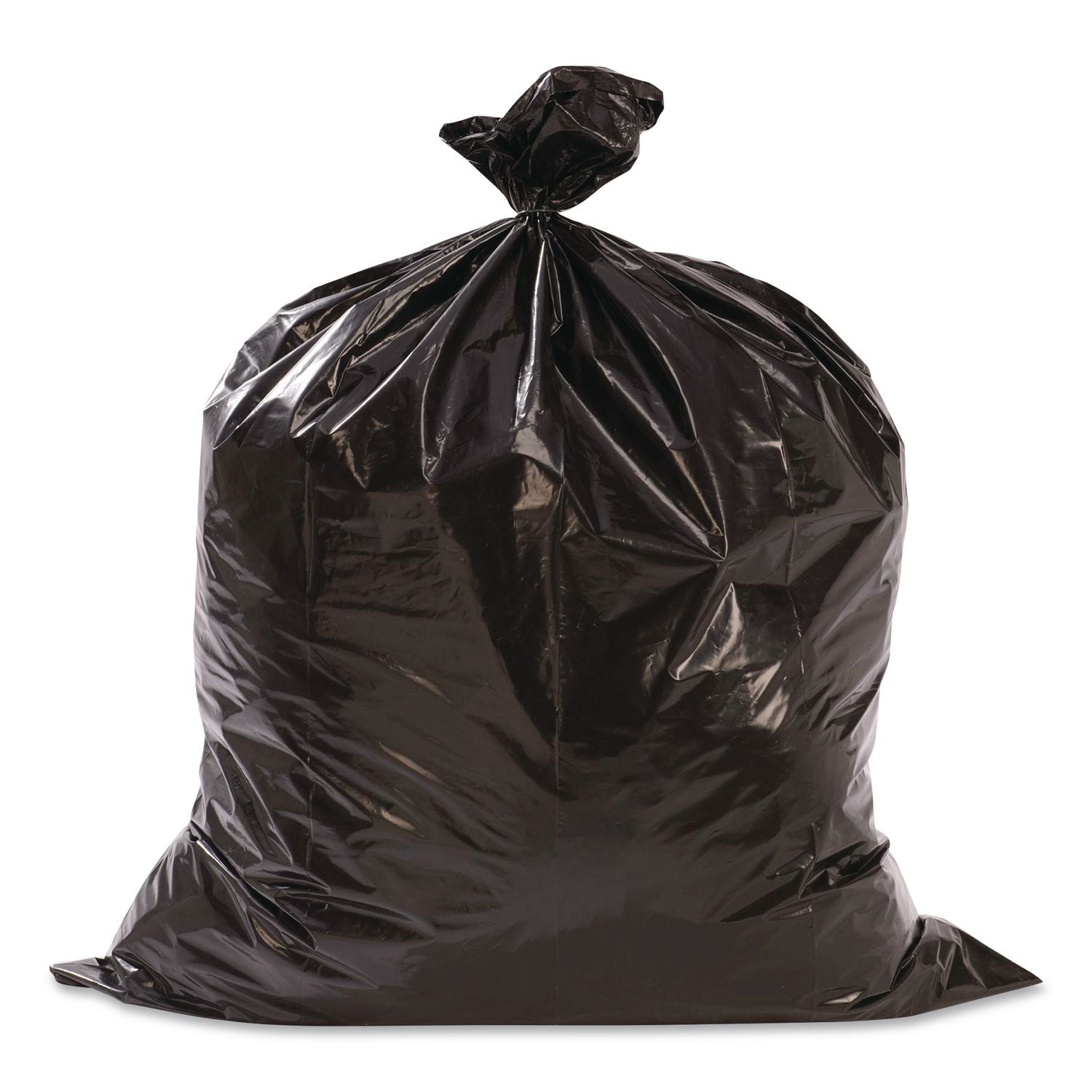 Linear Low-Density Can Liners, 55 to 60 gal, 0.9 mil, 38" x 58", Black, 10 Bags/Roll, 10 Rolls/Carton