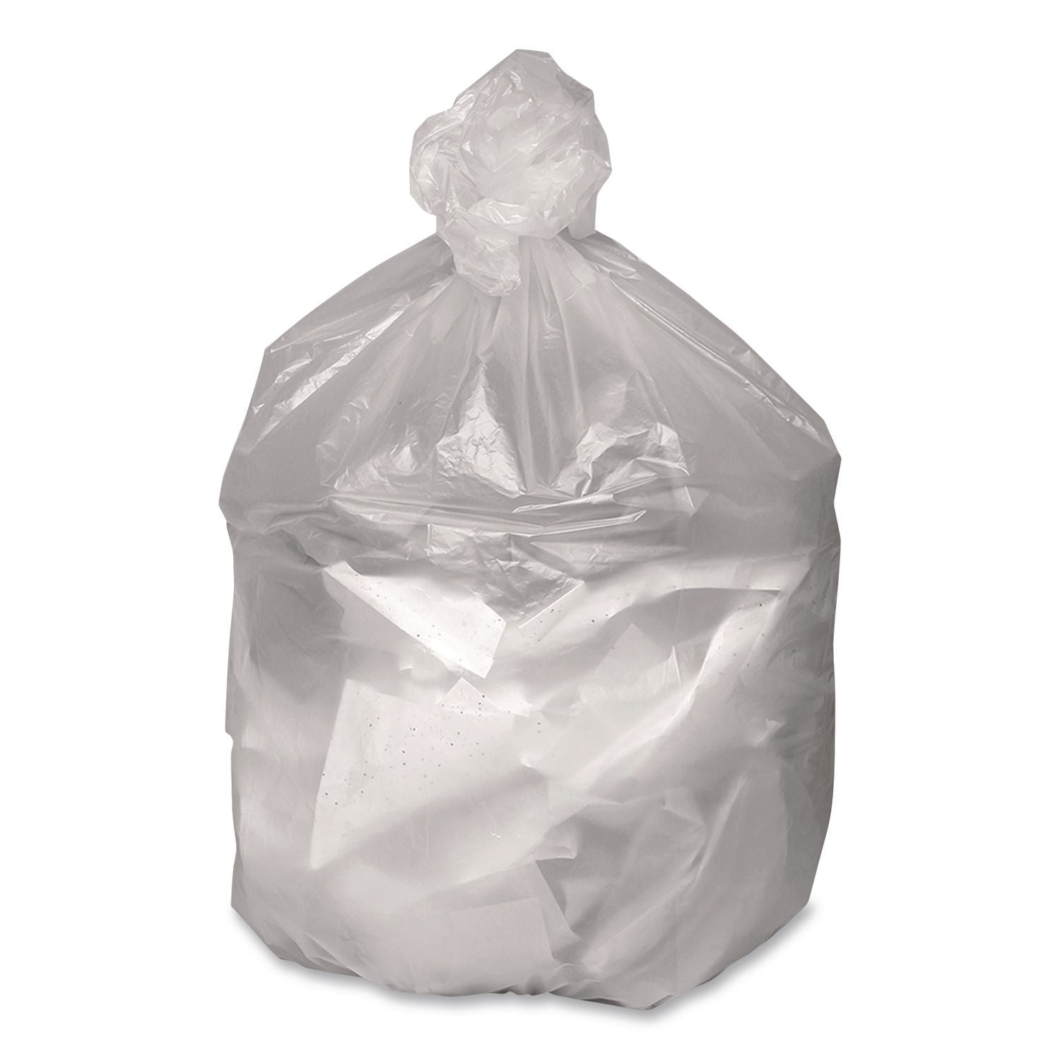 Can Liners, 7 to 10 gal, 7.87 mic, 24" x 24", Natural, 25 Bags/Roll, 20 Rolls/Carton