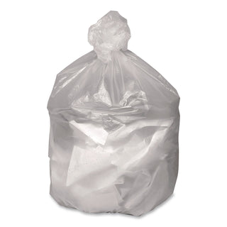 Can Liners, 7 to 10 gal, 7.87 mic, 24" x 24", Natural, 25 Bags/Roll, 20 Rolls/Carton